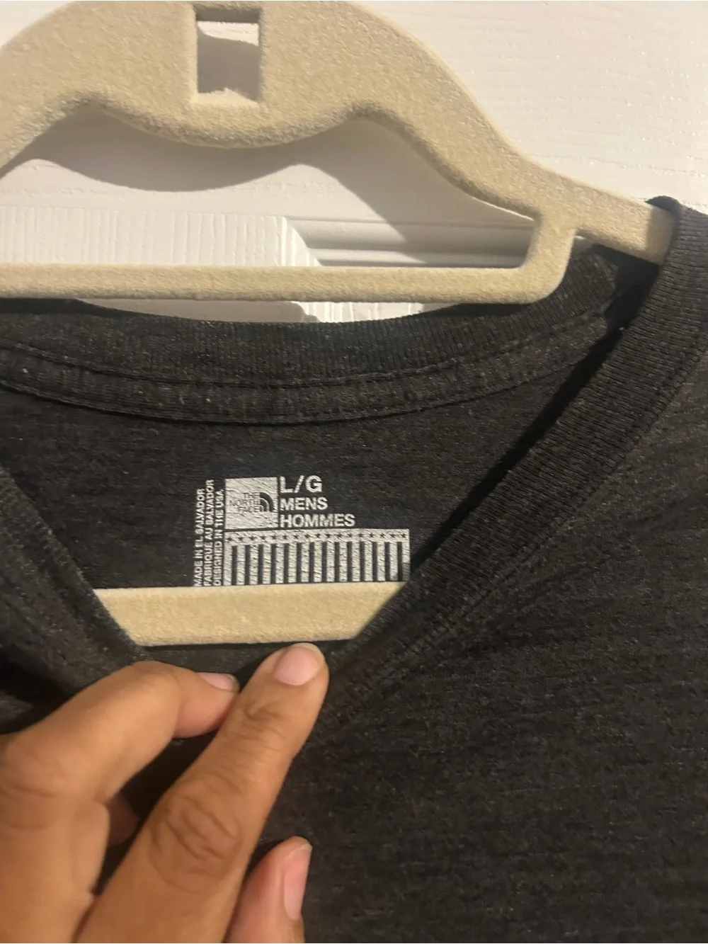 The North Face Men's Black Short Sleeve Logo Tee with Red & White Accents